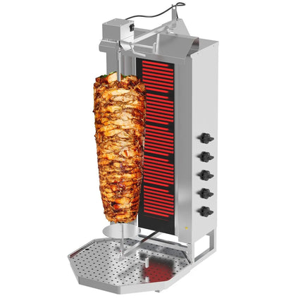 GGM Gastro Electric Doner Kebab Grill (Shawarma/Gyros) - 5 Burner - up to 80kg - 9kW - incl. 2 double doors & drip tray