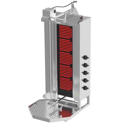 GGM Gastro Electric Doner Kebab Grill (Shawarma/Gyros) - 5 Burner - up to 80kg - 9kW - incl. 2 double doors & drip tray