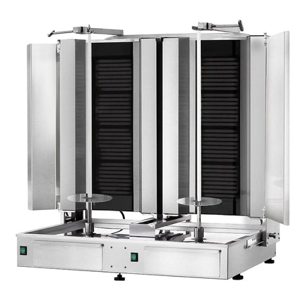 GGM Gastro Electric Doner Kebab Grill (Shawarma/Gyros) - Twin x 4 Burner - up to 120kg - 14.4kW - incl. 2 double doors