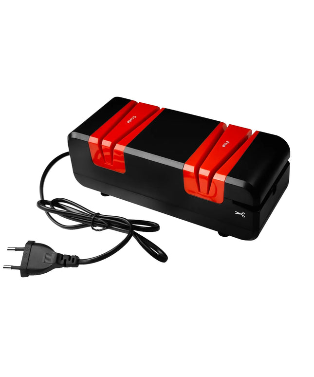 GGM Gastro Electric Knife Sharpener (15° groove) - Low-Noise Operation - 220x88x73mm - Red & Black