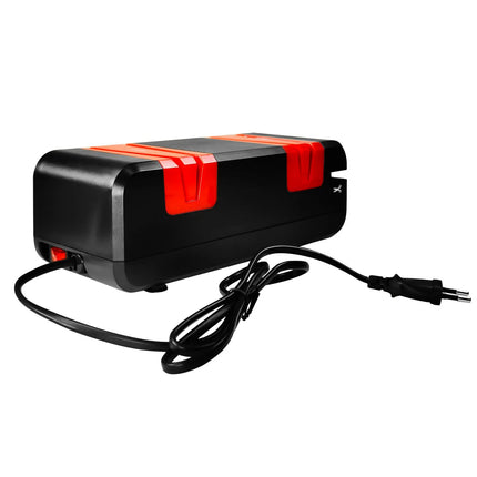 GGM Gastro Electric Knife Sharpener (15° groove) - Low-Noise Operation - 220x88x73mm - Red & Black