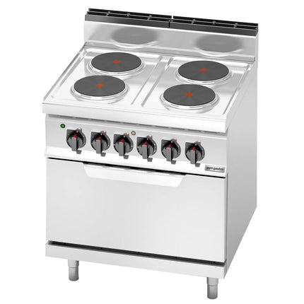 GGM Gastro Electric Oven Range - 17.9kW - 4 plates - with Electric Oven Static Oven - 7.5kW