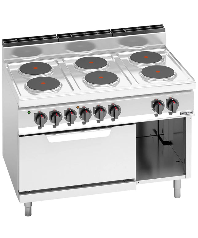 GGM Gastro Electric Oven Range - 23.1kW - 6 plates - with Electric Oven Static Oven - 7.5kW
