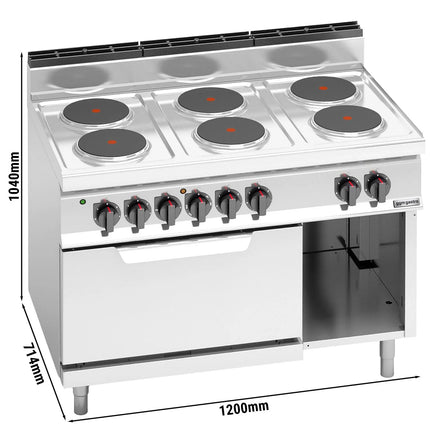 GGM Gastro Electric Oven Range - 23.1kW - 6 plates - with Electric Oven Static Oven - 7.5kW