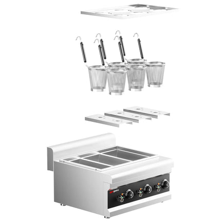 GGM Gastro Electric Pasta Cooker - Countertop - 3kW - with 6 Baskets