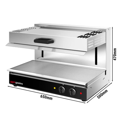 GGM Gastro Electric Rise & Fall Salamander Grill SPECIAL - 3.4kW - 220V - Height-Adjustable Heating Elements - 1 Shelves