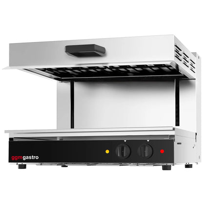 GGM Gastro Electric Rise & Fall Salamander Grill SPECIAL - 3.4kW - 220V - Height-Adjustable Heating Elements - 1 Shelves