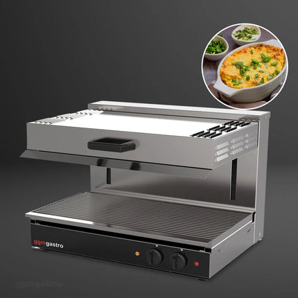 GGM Gastro Electric Rise & Fall Salamander Grill SPECIAL - 3.4kW - 220V - Height-Adjustable Heating Elements - 1 Shelves