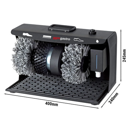 GGM Gastro Electric Shoe Shine Machine – 120W - 2 Polishing Brushes - 1 Cleaning Brush - 100 ml Polish Dispenser