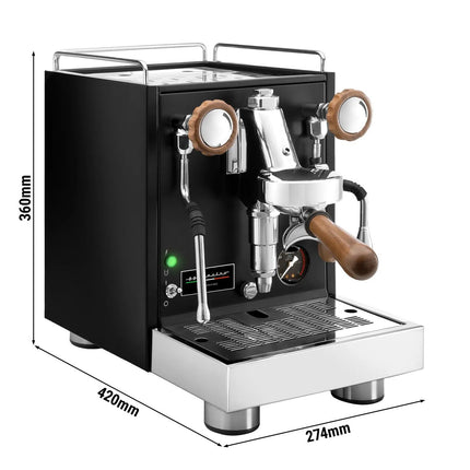 GGM Gastro Espresso Machine Compact - 1 Group - Manual - Pre-infusion System & 1 Steam Wand - Black