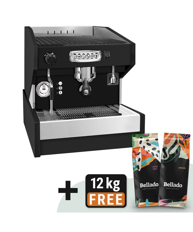GGM Gastro Espresso Machine "Eminence" - 1 Group - Pre-infusion System & 1 Steam Wand - Black