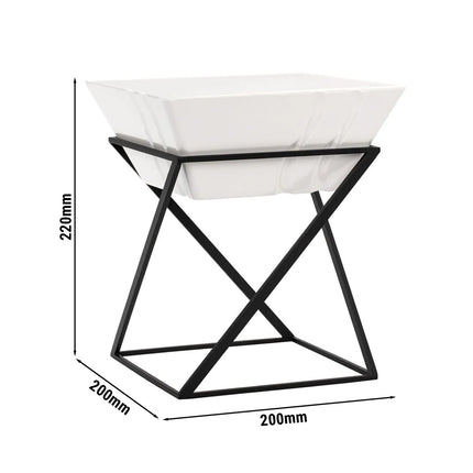 GGM Gastro Etagere / Buffet Stand - Black - square - Height: 275mm - incl. 1 Melamine bowl - Powder-coated stainless steel & Melamine