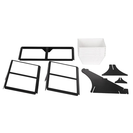 GGM Gastro Etagere / Buffet Stand - Black - square - Height: 415mm - incl. 6 Melamine bowls 498x240mm - with 3 shelves - Powder-coated stainless steel frame & Melamine bowls