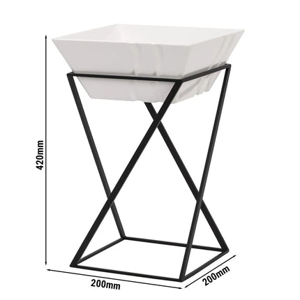 GGM Gastro Etagere / Buffet Stand - Black - square - Height: 475mm - incl. 1 Melamine bowl - Powder-coated stainless steel & Melamine