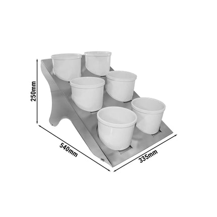 GGM Gastro Etagere / Buffet Stand - Chrome - round - Ø135mm - incl. 6 Melamine bowls Ø100mm - suitable for small round bowls