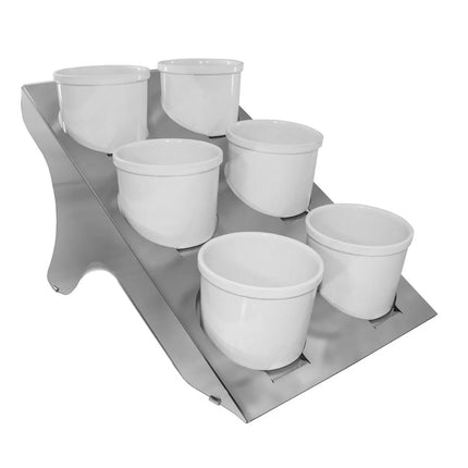 GGM Gastro Etagere / Buffet Stand - Chrome - round - Ø135mm - incl. 6 Melamine bowls Ø100mm - suitable for small round bowls