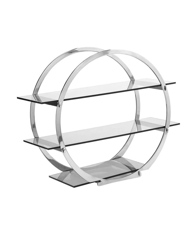 GGM Gastro Etagere / Buffet Stand - Chrome - round - Ø600mm - with 3 shelves - Stainless steel frame & plexiglass shelves