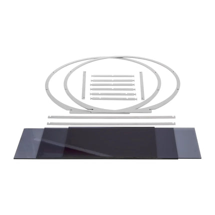 GGM Gastro Etagere / Buffet Stand - Chrome - round - Ø600mm - with 3 shelves - Stainless steel frame & plexiglass shelves