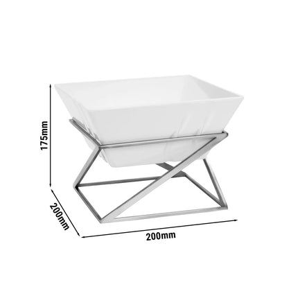 GGM Gastro Etagere / Buffet Stand - Chrome - square - Height: 175mm - incl. 1 Melamine bowl