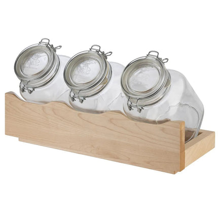 GGM Gastro Etagere / Buffet Stand - GOOD MORNING - 4-piece set - Wooden stand - Beige - Height: 135mm - incl. 3 Glassware