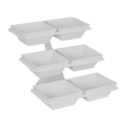 GGM Gastro Etagere / Buffet Stand - Metal frame - White - square - Height: 415mm - incl. 6 Melamine bowls 240x240mm - with 3 shelves