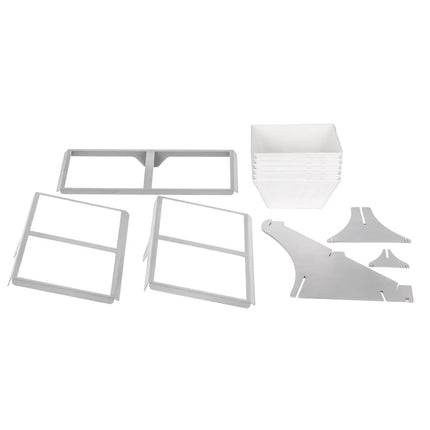 GGM Gastro Etagere / Buffet Stand - Metal frame - White - square - Height: 415mm - incl. 6 Melamine bowls 240x240mm - with 3 shelves