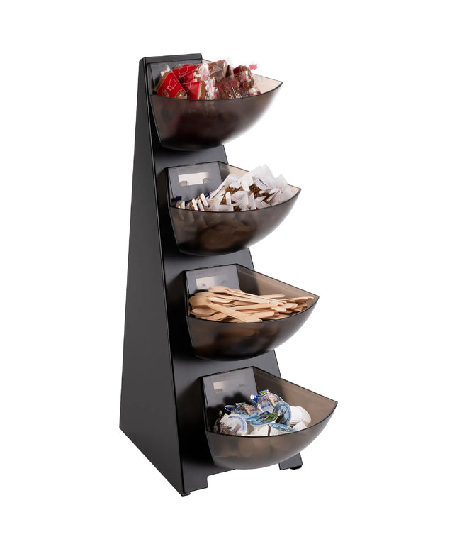 GGM Gastro Etagere / Buffet Stand - MULTI RACK - Stainless steel frame - Black/Grey - Height: 530mm - with 4 shelves - suitable for 11411#6