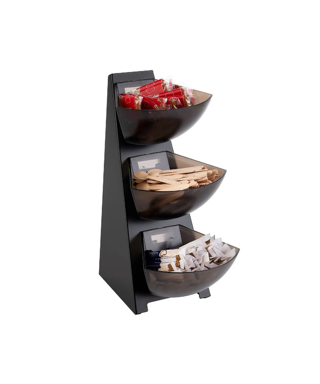 GGM Gastro Etagere / Buffet Stand - MULTI RACK - Stainless steel frame - Black/Grey - Height: 410mm - with 3 shelves - suitable for 11411#6