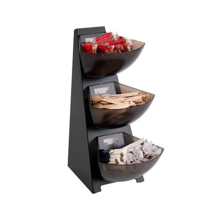 GGM Gastro Etagere / Buffet Stand - MULTI RACK - Stainless steel frame - Black/Grey - Height: 410mm - with 3 shelves - suitable for 11411#6