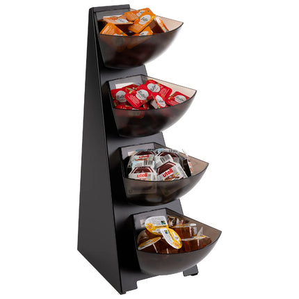 GGM Gastro Etagere / Buffet Stand - MULTI RACK - Stainless steel frame - Black/Grey - Height: 530mm - with 4 shelves - suitable for 11411#6