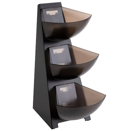 GGM Gastro Etagere / Buffet Stand - MULTI RACK - Stainless steel frame - Black/Grey - Height: 410mm - with 3 shelves - suitable for 11411#6