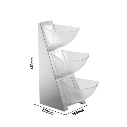 GGM Gastro Etagere / Buffet Stand - MULTI RACK - Stainless steel frame - Height: 410mm - with 3 shelves - suitable for 11455#6