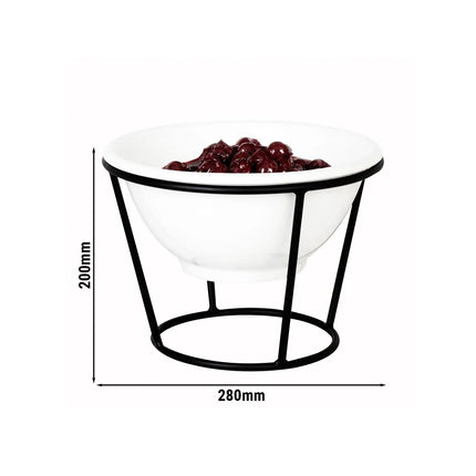 GGM Gastro Etagere / Buffet Stand - Powder-coated stainless steel - Black - round - incl. 1 Melamine bowl - with 1 shelf - suitable for small round bowls