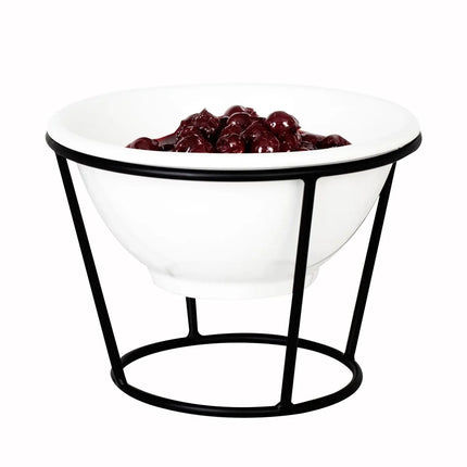 GGM Gastro Etagere / Buffet Stand - Powder-coated stainless steel - Black - round - incl. 1 Melamine bowl - with 1 shelf - suitable for small round bowls