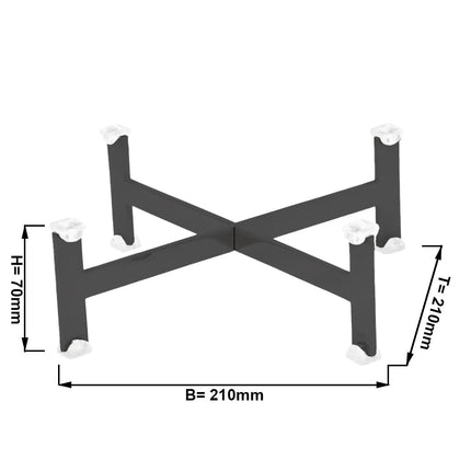 GGM Gastro Etagere / Buffet Stand - Powder-coated stainless steel - Black - square - Height: 70mm - suitable for platters & plates from 210mm