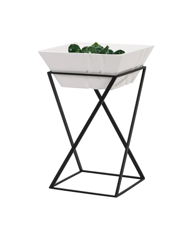 GGM Gastro Etagere / Buffet Stand - Powder-coated stainless steel & Melamine - Black - square - Height: 375mm - incl. 1 Melamine bowl