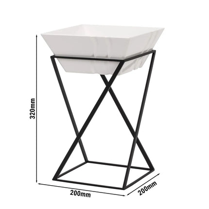 GGM Gastro Etagere / Buffet Stand - Powder-coated stainless steel & Melamine - Black - square - Height: 375mm - incl. 1 Melamine bowl