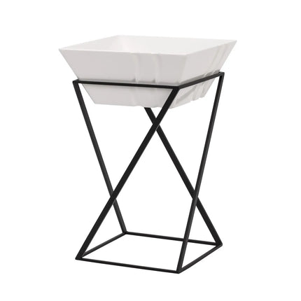 GGM Gastro Etagere / Buffet Stand - Powder-coated stainless steel & Melamine - Black - square - Height: 375mm - incl. 1 Melamine bowl