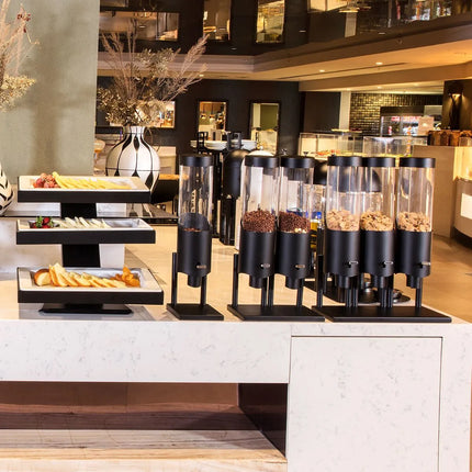 GGM Gastro Etagere / Buffet Stand - Powder-coated stainless steel & melamine - Black - incl. 3 Melamine bowls 320x530mm