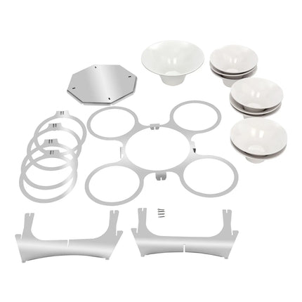 GGM Gastro Etagere / Buffet Stand - rotating - Stainless steel - Height: 225mm - incl. 9 Melamine bowls 8x Ø200mm, 1x Ø280mm - round