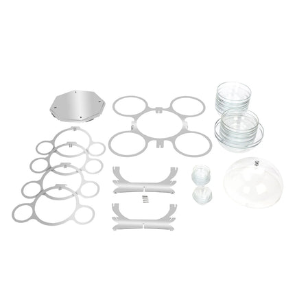 GGM Gastro Etagere / Buffet Stand - rotating - Stainless steel - round - Ø600mm - incl. 17 Glass bowls Ø170mm (8), Ø70mm (8), Ø220mm (1)