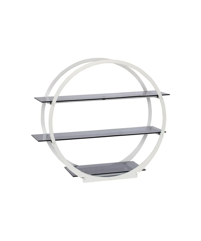 GGM Gastro Etagere / Buffet Stand - round - Ø390mm - Stainless steel frame & white plexiglass shelves - White - with 3 shelves