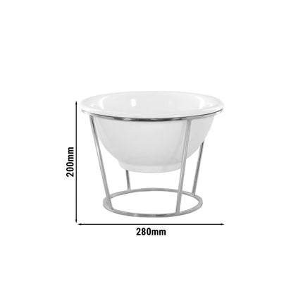 GGM Gastro Etagere / Buffet Stand - Stainless steel - Chrome, high gloss - round - Ø280mm - incl. 1 Melamine bowl - with 1 shelf - suitable for small round bowls
