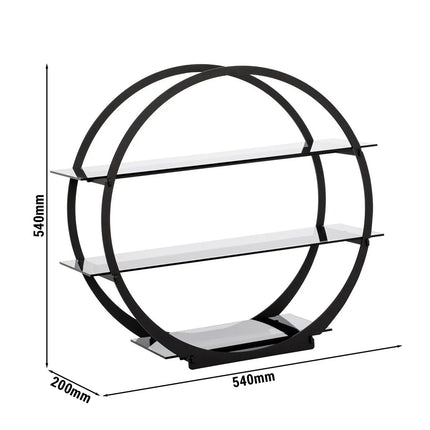 GGM Gastro Etagere / Buffet Stand - Stainless steel frame - Black - round - Ø540mm - with 3 shelves