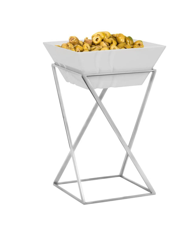 GGM Gastro Etagere / Buffet Stand - Stainless steel frame - Chrome - square - Height: 375mm - incl. 1 Melamine bowl