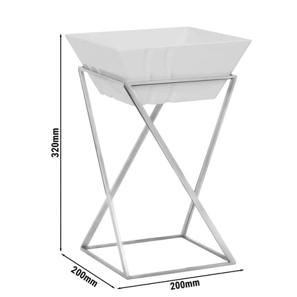 GGM Gastro Etagere / Buffet Stand - Stainless steel frame - Chrome - square - Height: 375mm - incl. 1 Melamine bowl