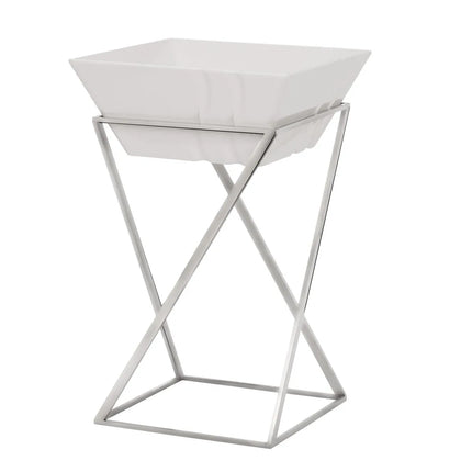 GGM Gastro Etagere / Buffet Stand - Stainless steel frame - Chrome - square - Height: 375mm - incl. 1 Melamine bowl