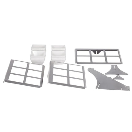 GGM Gastro Etagere / Buffet Stand - Stainless steel frame - Chrome - square - Height: 412mm - incl. 18 Melamine bowls 140x140mm - with 3 shelves