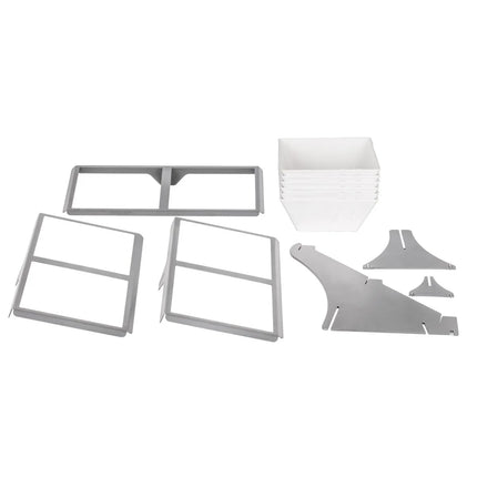 GGM Gastro Etagere / Buffet Stand - Stainless steel frame - square - Height: 415mm - incl. 6 Melamine bowls 240x240mm - with 3 shelves