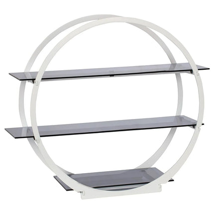 GGM Gastro Etagere / Buffet Stand - Stainless steel frame & white plexiglass shelves - White - round - Ø490mm - with 3 shelves